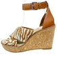 Dolce Vita Urbane tan & natural cork wedge heels SHOES size 7 fabric & leather