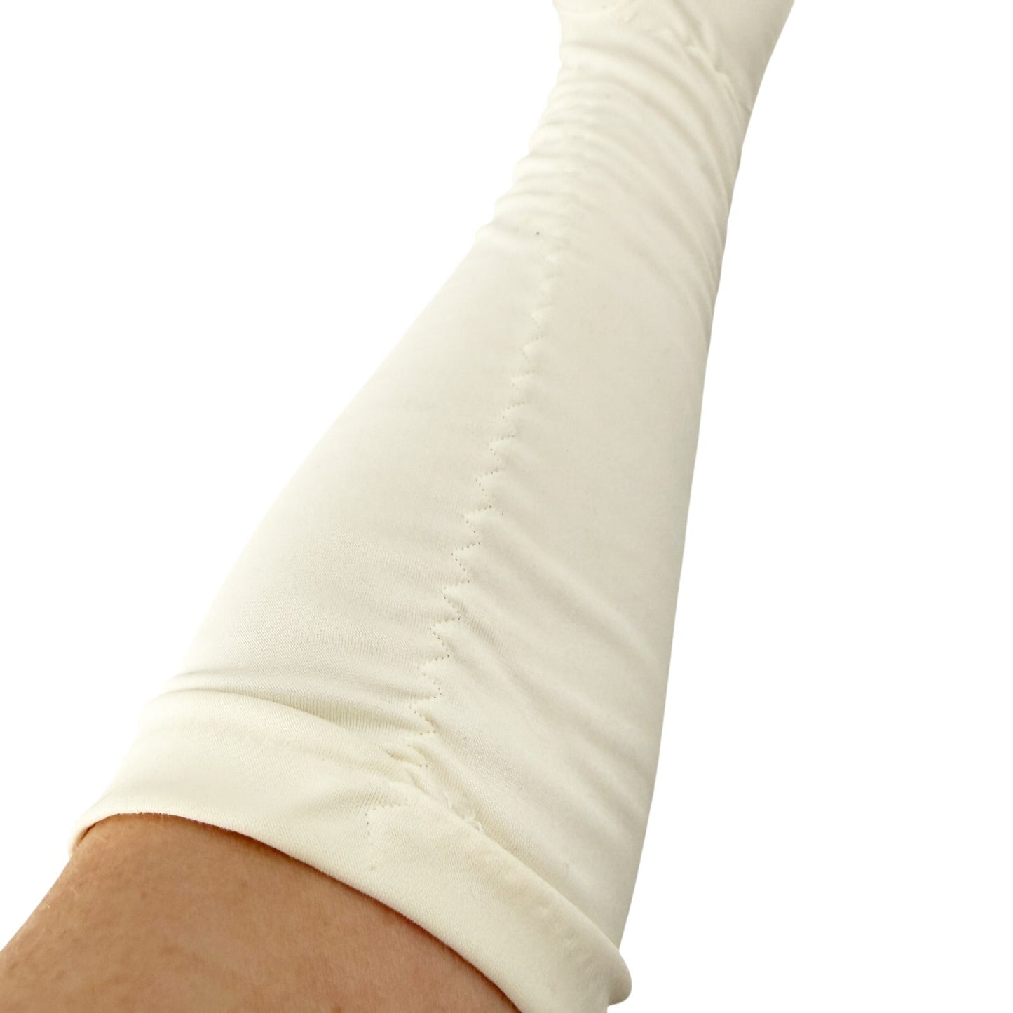vintage white Ruched Dress Gloves women's SMALL elbow length formal evening