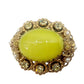 vintage West Germany yellow gold BROOCH jewelry clip EARRINGS rhinestones pearls