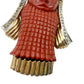 vintage Marcel Boucher burgundy & gold Asian figure BROOCH costume jewelry pin