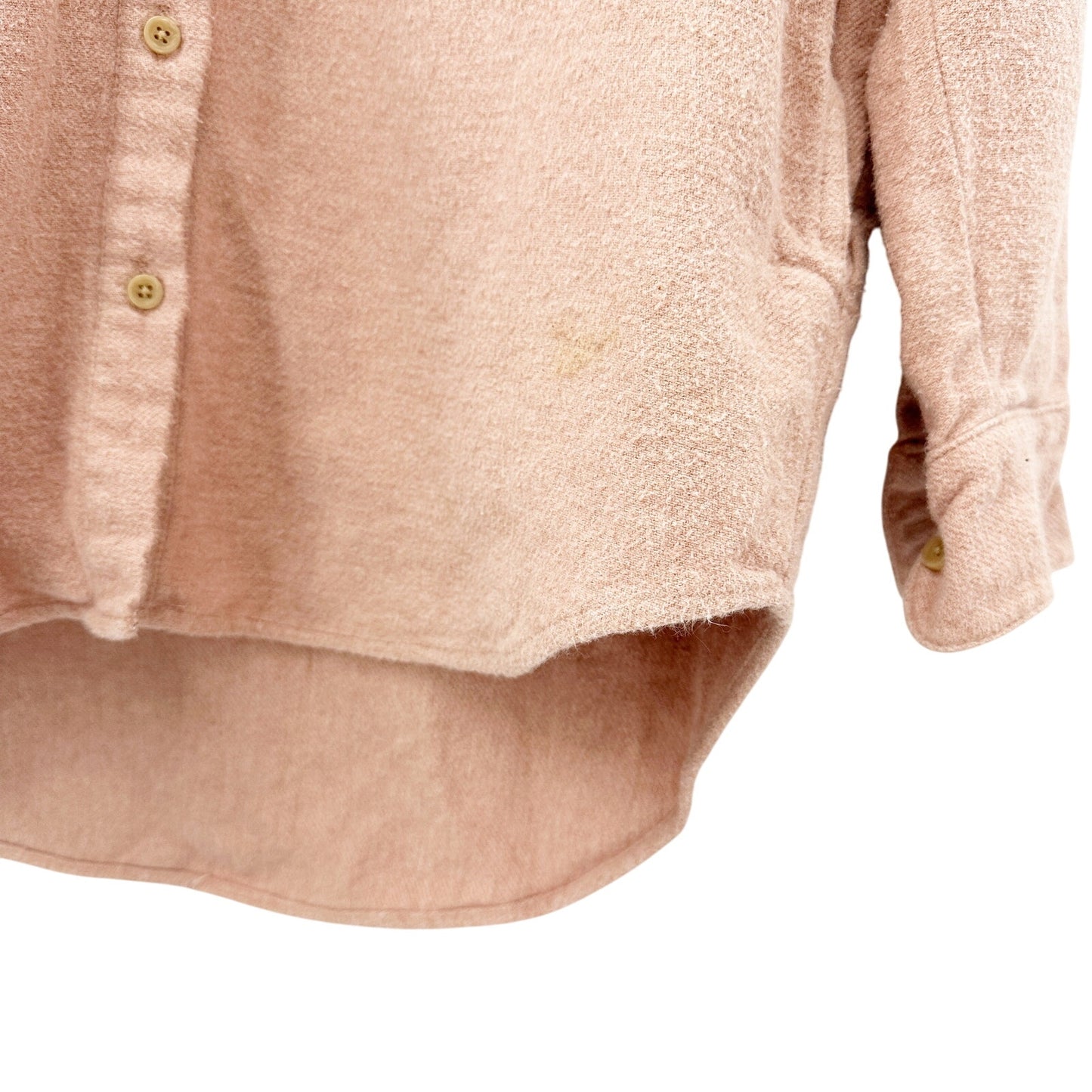 Madewell pink flannel button down Shirt Top Shacket pocket womens XS extra small