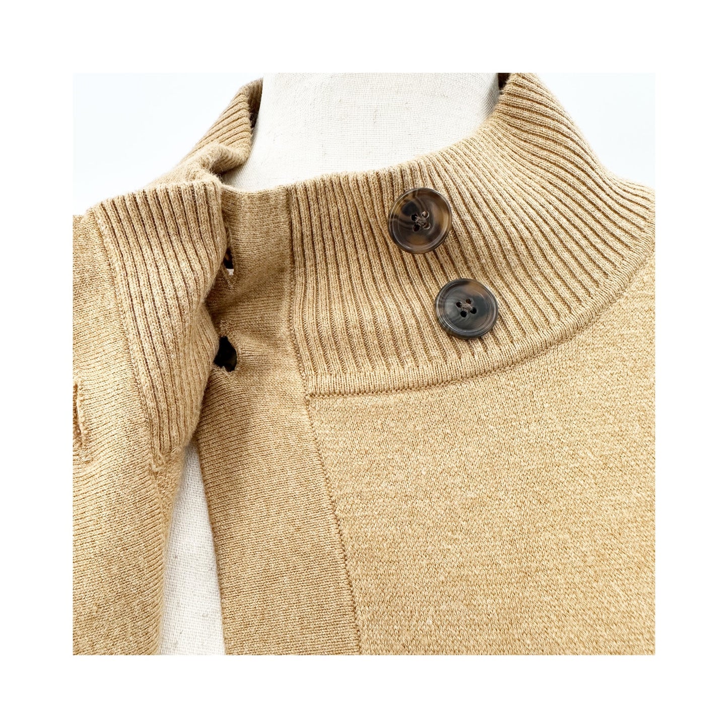 Banana Republic Factory camel Mock Neck Poncho sweater M / L medium large