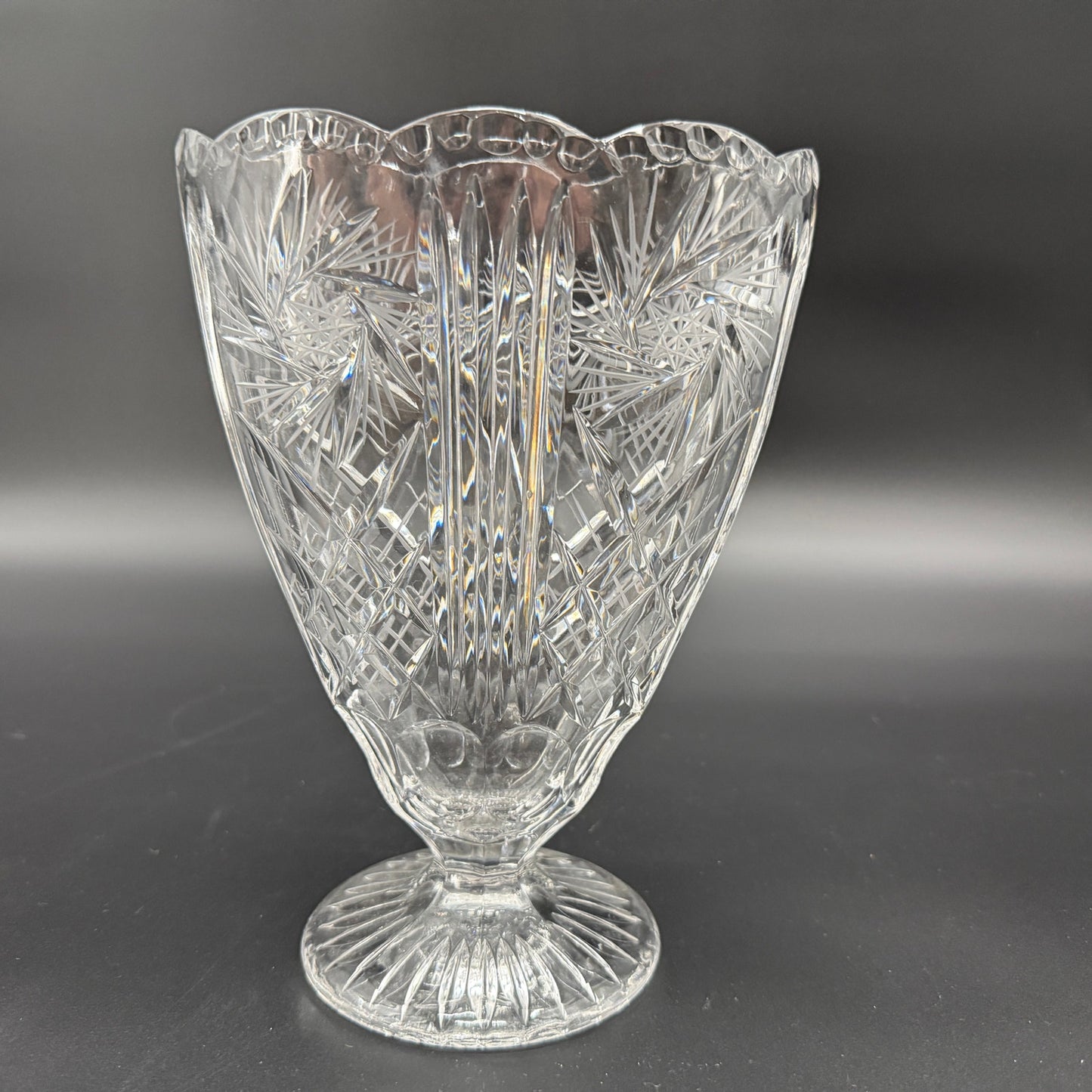 9" Footed Vase | lead crystal glass