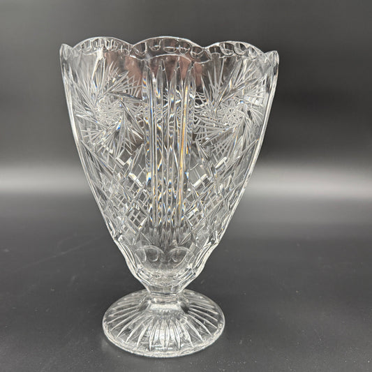 9" Footed Vase | lead crystal glass