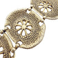 vintage round medallion disks gold tone metal Link Bracelet costume jewelry