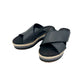 Timberland black leather gray white jute Slide Sandals women's 6 shoes Ortholite