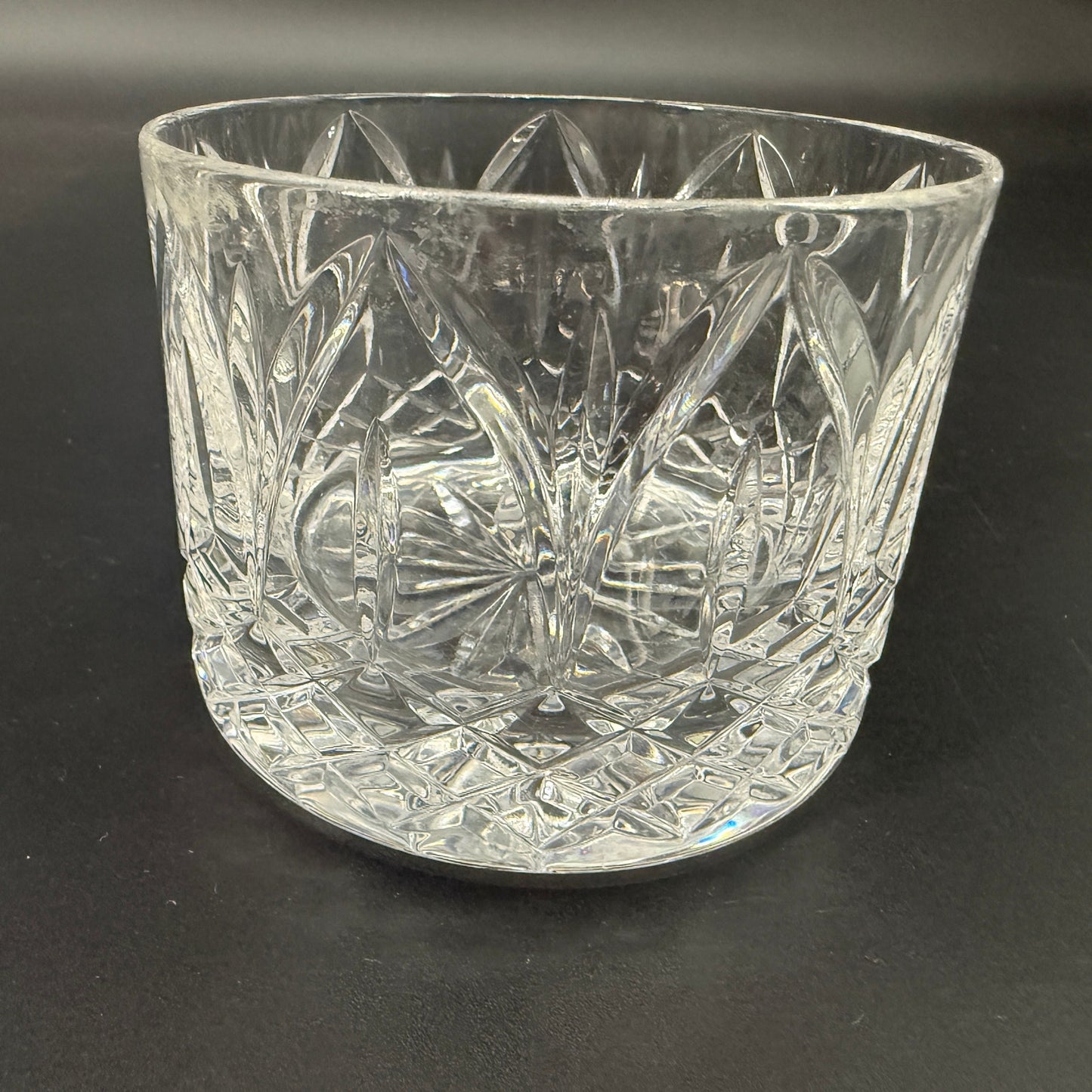 vintage glass vanity jar Round Puff Box Atlantis Chartres (Cut) blown glassware