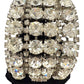 vintage 1.75" wide Rhinestone Bracelet clear iridescent stones costume jewelry