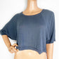womens ROXY dark gray Sweater Crop Top size SMALL lightweight