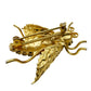 vintage gold Honey Bee bug BROOCH insect jewelry pin clear topaz rhinestones