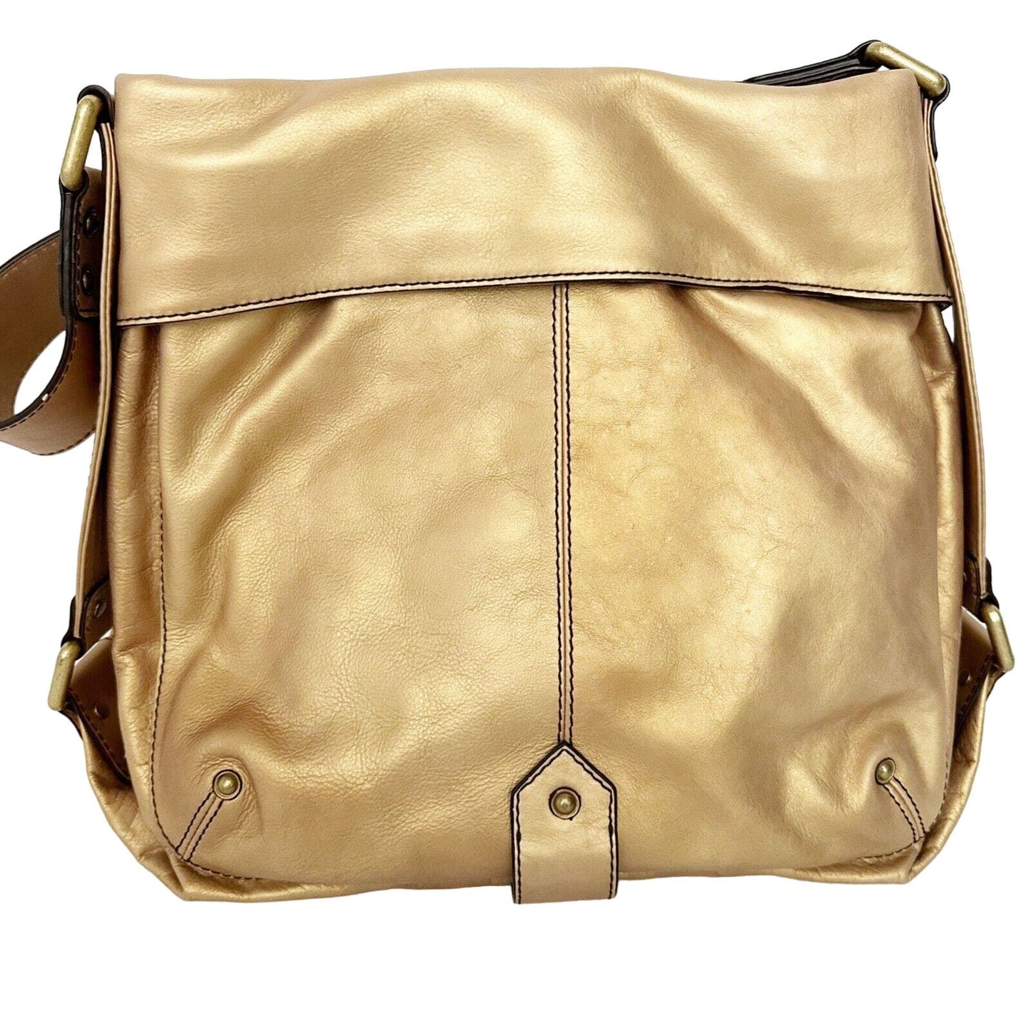 Gianni Bini golden gold leather handbag shoulder bag purse