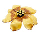 vintage enamel yellow & brown metal flower BROOCH floral. jewelry pin