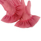 vintage red & white Ruffled sheer Fashion Dress Gloves women's 7.5 small medium