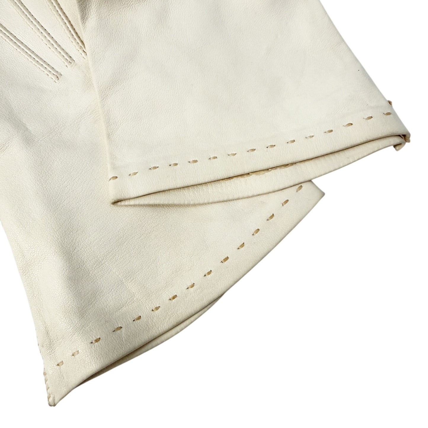 vintage Alexette white leather Above Wrist Dress Gloves women's 7 small