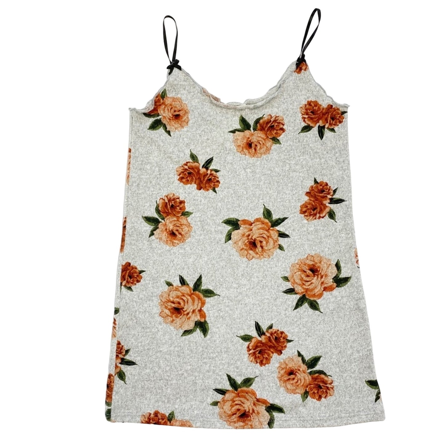 Blue Moon Pink Star gray peach floral SLEEPWEAR knit chemise gown size M new $34