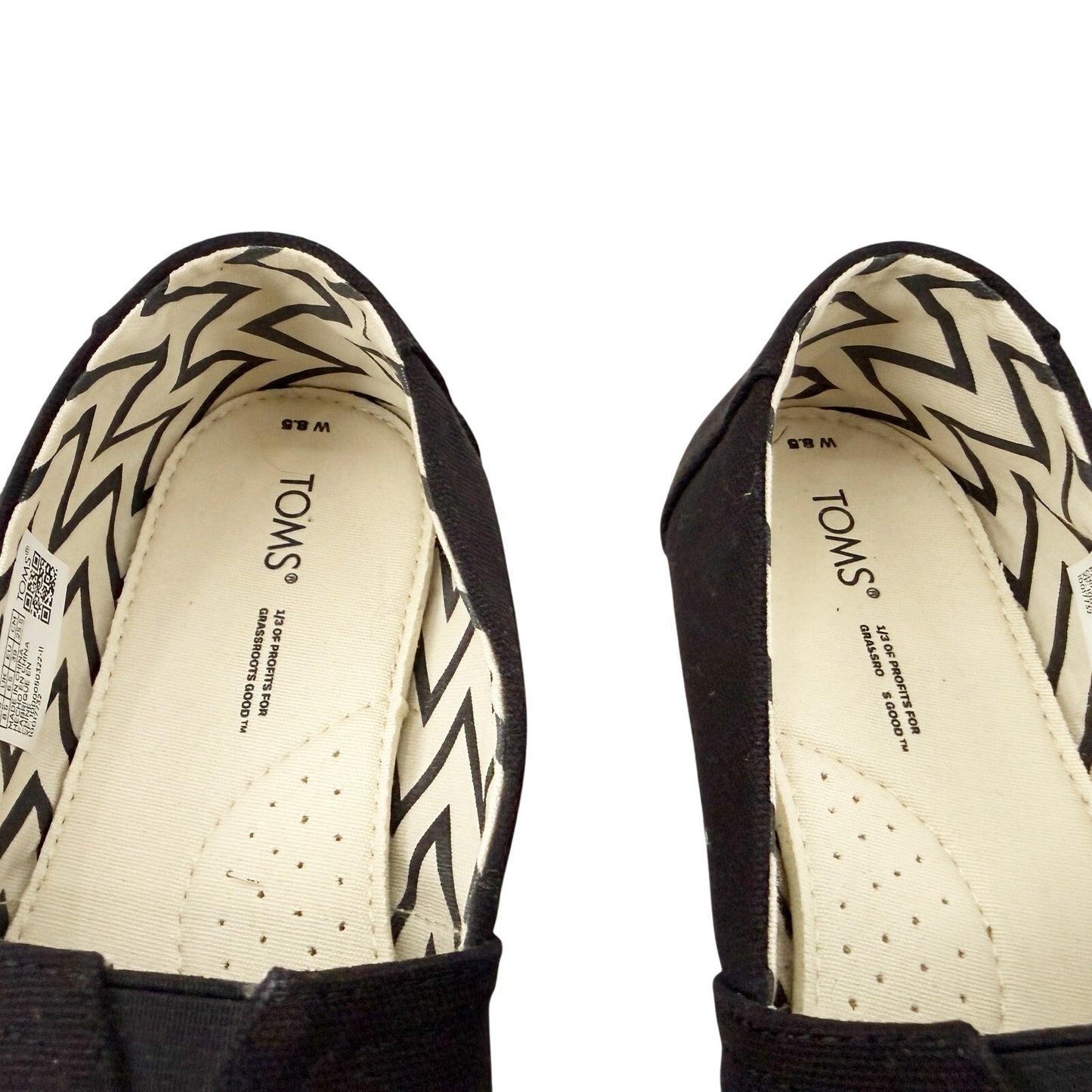 TOMS black Alpargata Heritage Canvas Slip-on Shoes womens 8.5 classic espadrille
