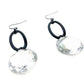 large rhinestone black loop dangling EARRINGS jewelry