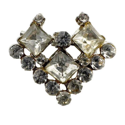 vintage diamond-shaped rhinestones BROOCH sparkly jewelry pin