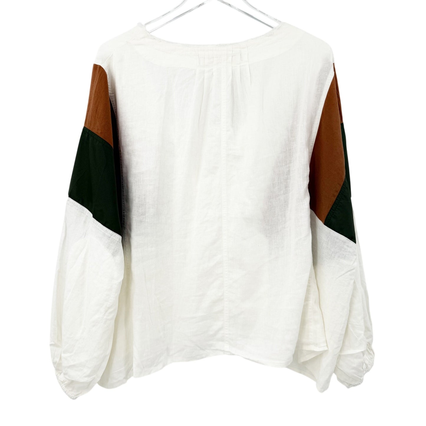 We the Free People Beating Hearts Top women's SMALL white green brown NEW blouse
