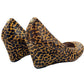 Vince Camuto brown Elmay 2 Wedge Heels leopard calf hair print shoes size 8 B 38