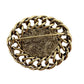 vintage oval gold BROOCH faux blue gemstone center jewelry pin
