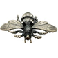 vintage black & silver Bumblebee BROOCH insect jewelry pin clear rhinestones