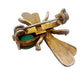 vintage gold Flying Bug BROOCH insect costume jewelry pin turquoise cabochon