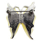 vintage translucent yellow acrylic butterfly BROOCH silver jewelry pin