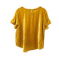 LOFT golden yellow velvet Blouse Top ruffled sleeves women's XL