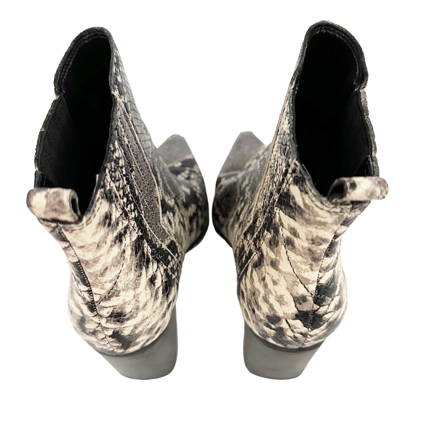 Marc Fisher Oshay Pointed Toe Bootie black gray snakeskin Ankle BOOTS shoes 6 M