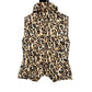 White House Black Market leopard Puffer Vest women's XS rhinestone pulls WHBM