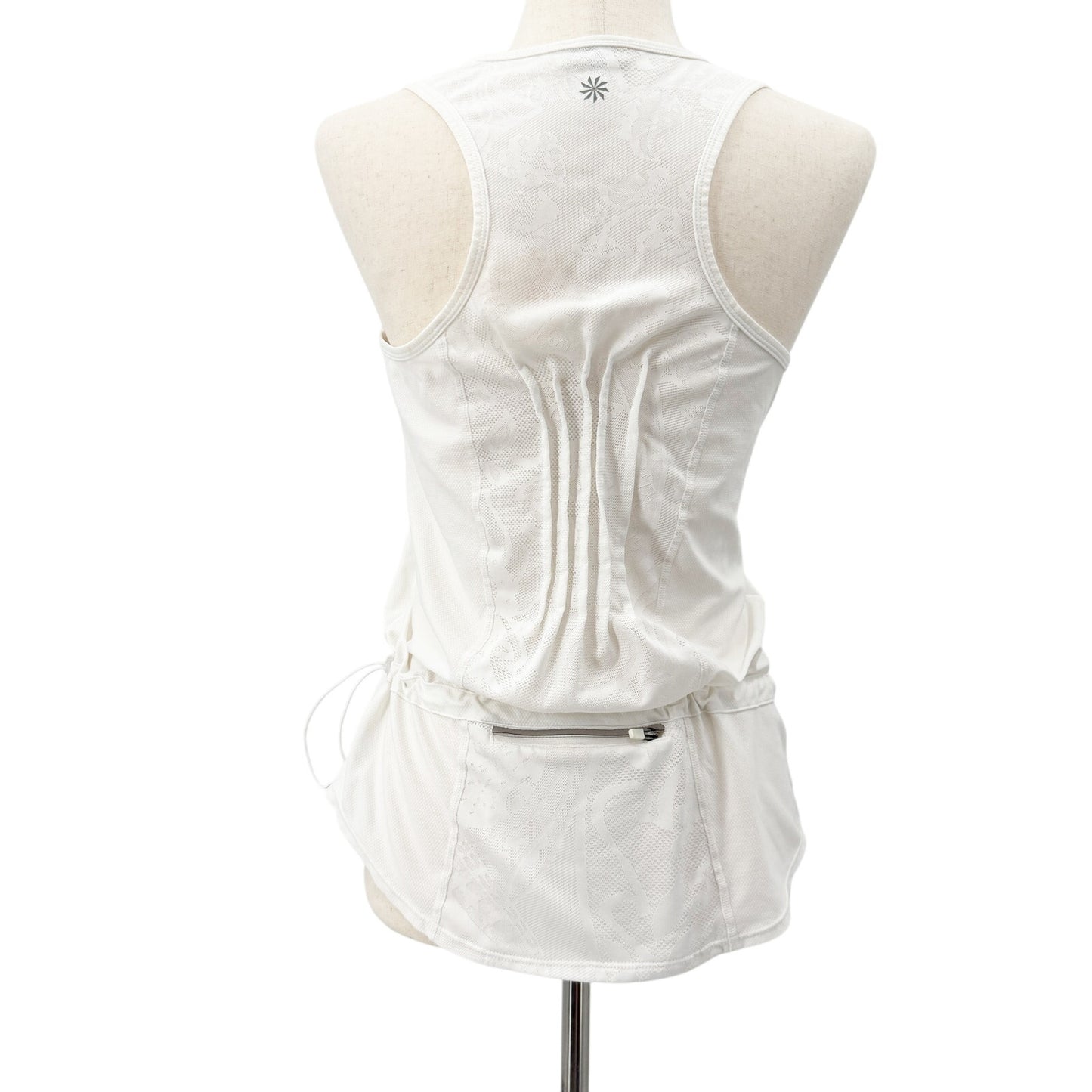 Athleta white adjustable waist Tank Top workout wear women's XS athleisure