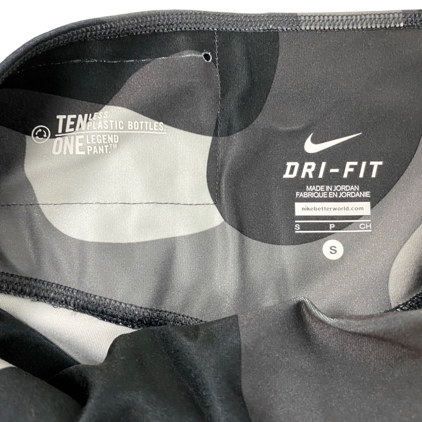 NIKE black & gray crop LEGGINGS women's S small activewear athleisure running
