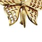 vintage gold tone metal butterfly BROOCH moveable wings jewelry pin