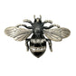 vintage black & silver Bumblebee BROOCH insect jewelry pin clear rhinestones