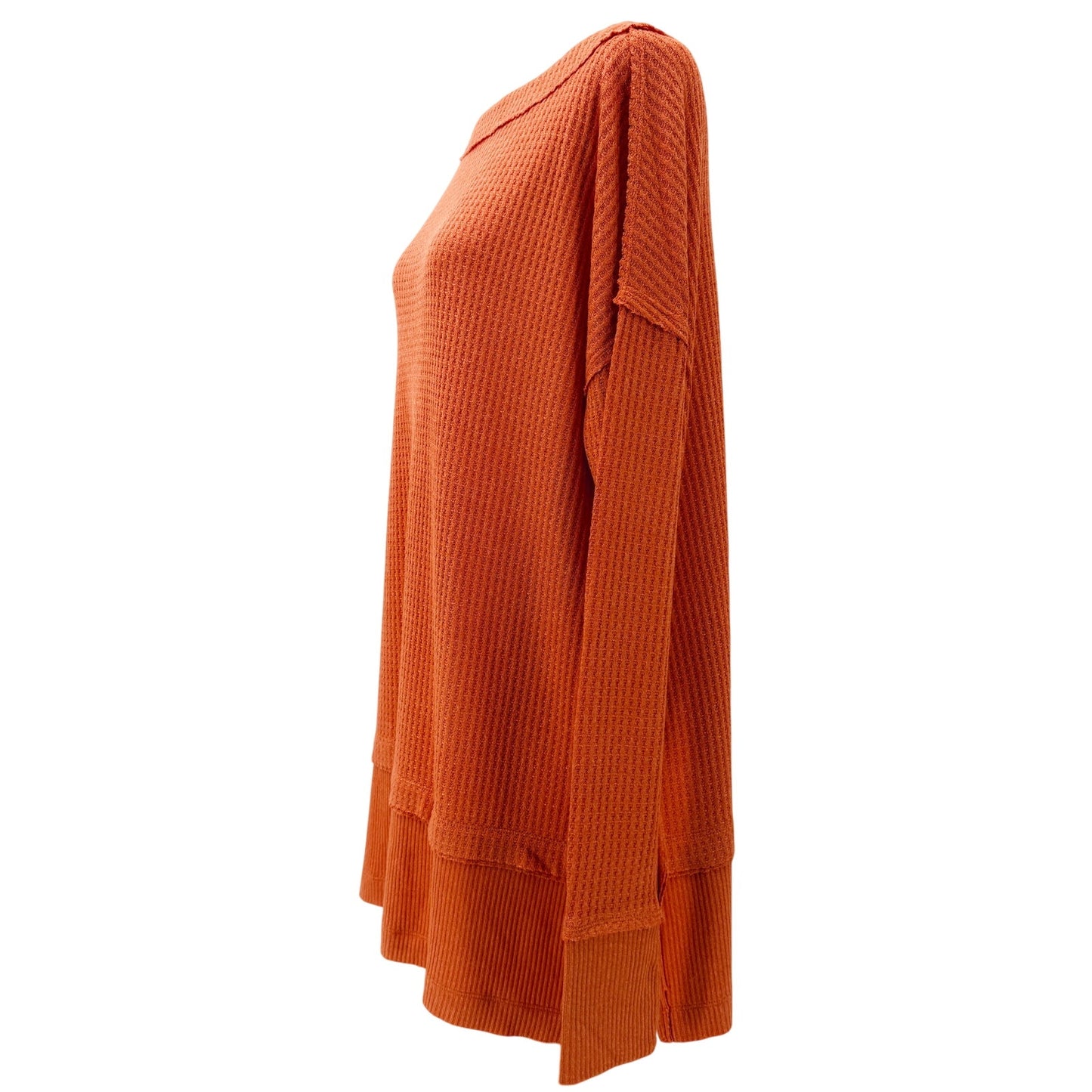 We the Free People orange coral North Shore Thermal top women's SMALL shirt NEW