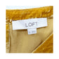 LOFT golden yellow velvet Blouse Top ruffled sleeves women's XL