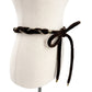 vintage braided brown velvet rope & gold chain Self Tie Belt 68" long accessory