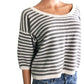 juniors AEROPOSTALE gray & white SWEATER striped top size M medium