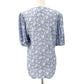 Treasure & Bond blue Blouse pullover Top women's MEDIUM Greta Floral NWT $69 new