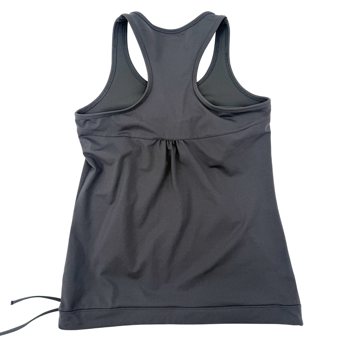 Athleta dark gray Tank Top women's SMALL drawstring waist athleisure workout