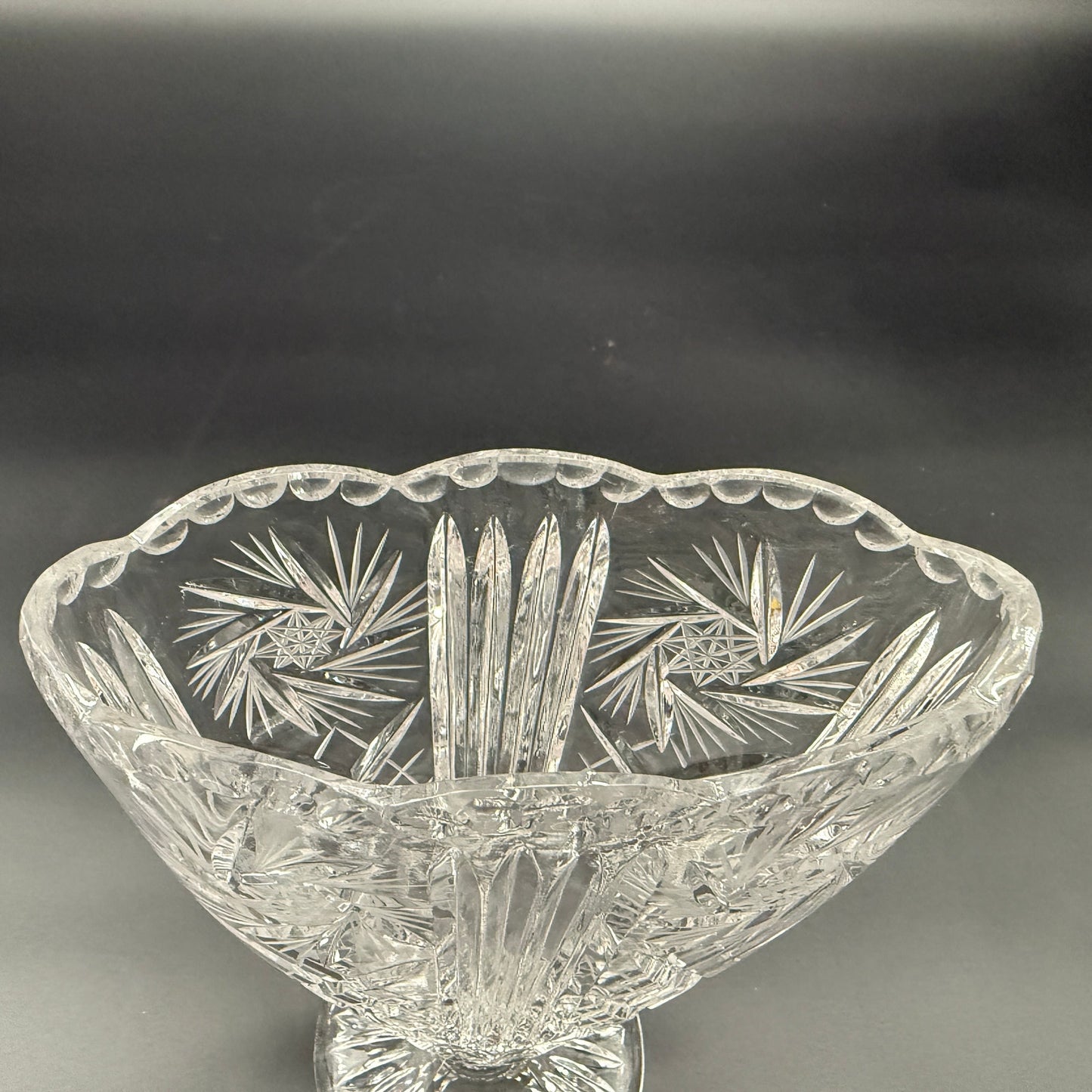 9" Footed Vase | lead crystal glass