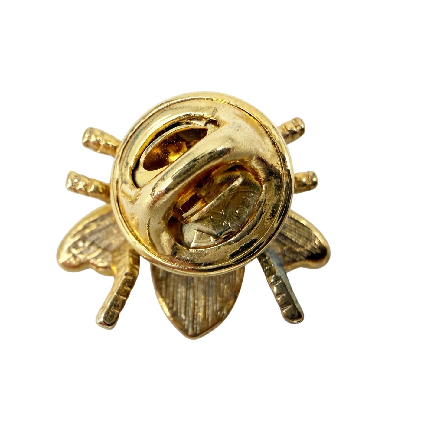 vintage rhinestones & gold tone metal Bee Lapel Pin insect jewelry Ballou Reg'd