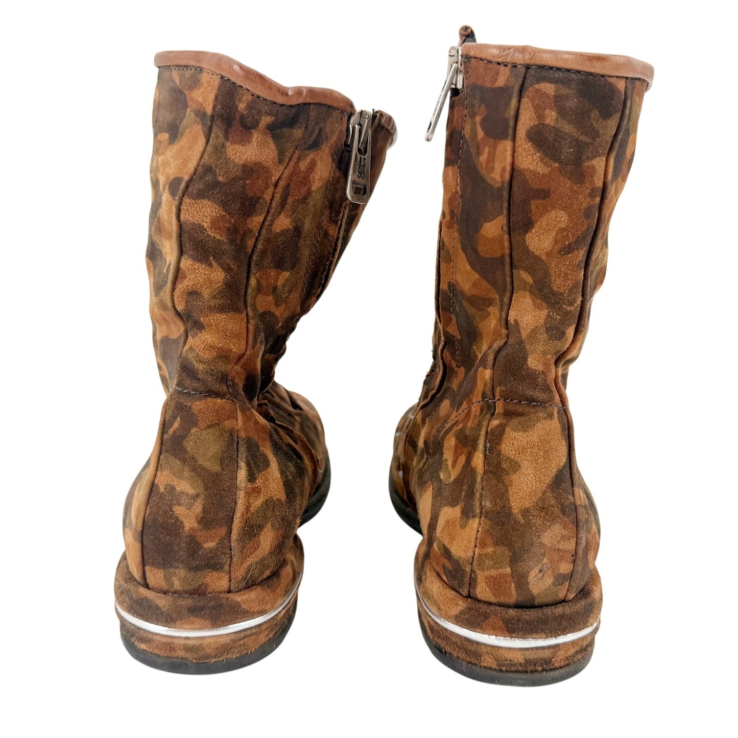 A.S.98 brown camouflage Traver leather Boots women's EU 37 shoes mid-calf