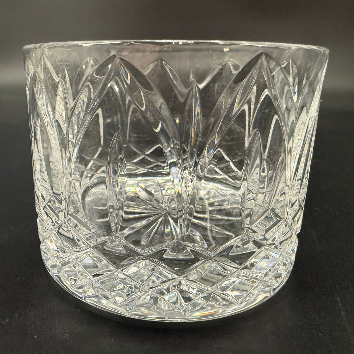 vintage glass vanity jar Round Puff Box Atlantis Chartres (Cut) blown glassware