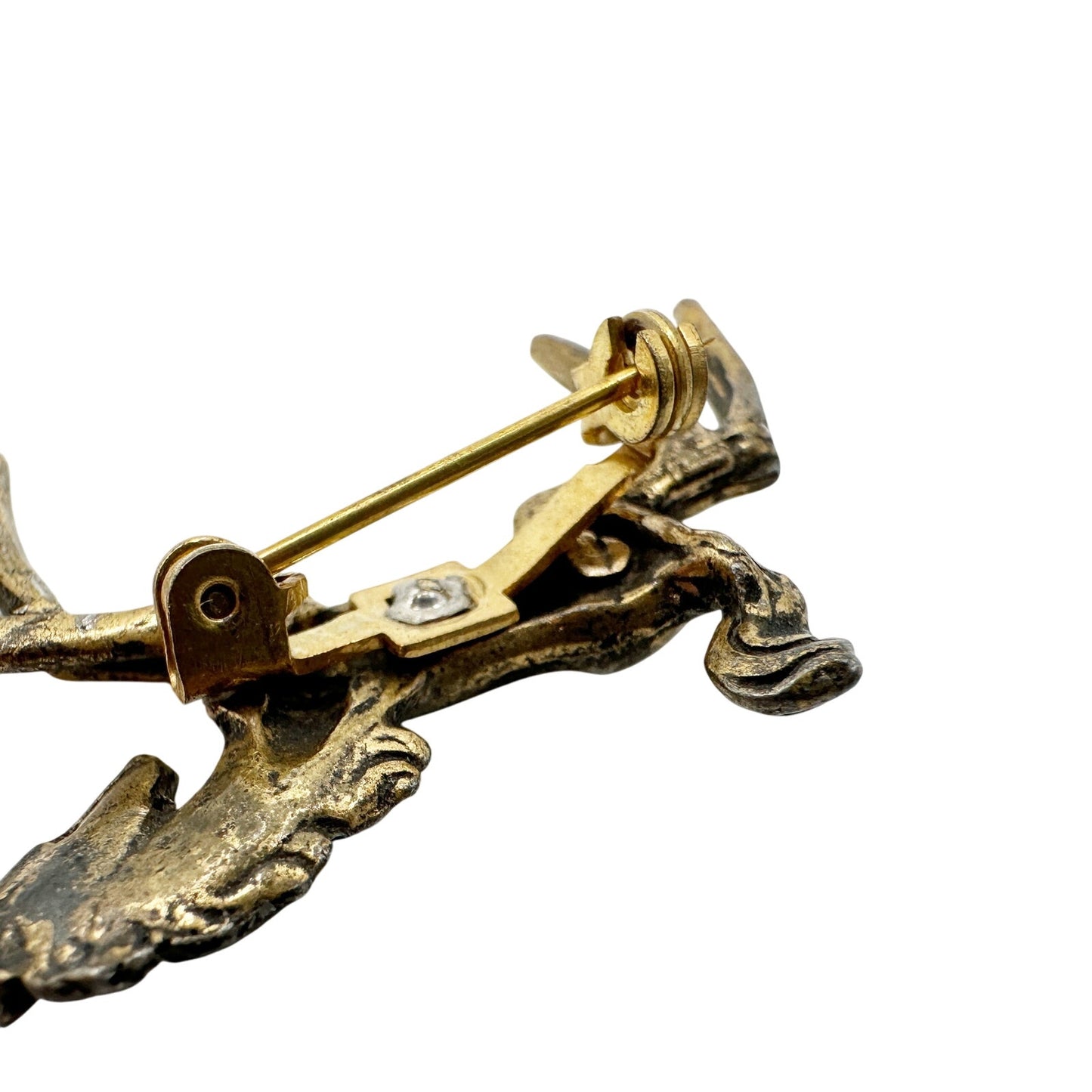 vintage prancing foal horse silver metal BROOCH jewelry pin