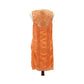 Sundance Amira orange lace pleated Summer casual Dress women's SMALL sundress