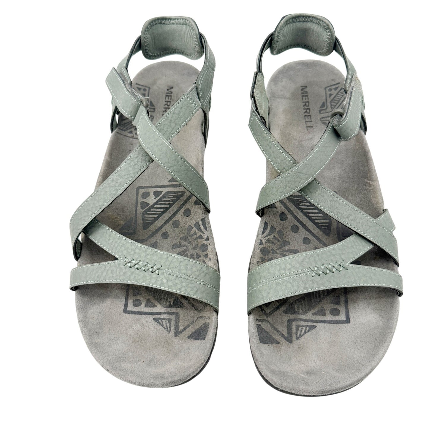 Merrell Sandspur Rose Leather blue dove Sandals women's 10 shoes casual straps