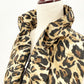 White House Black Market leopard Puffer Vest women's XS rhinestone pulls WHBM