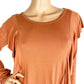 FRYE baked clay orange rust long sleeve Ruffle Knit Top women's S small new $88